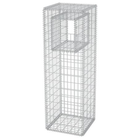 Vidaxl Gabionkorg Stolpform Med Planteringsmöjlighet Stål 50x50x Silver