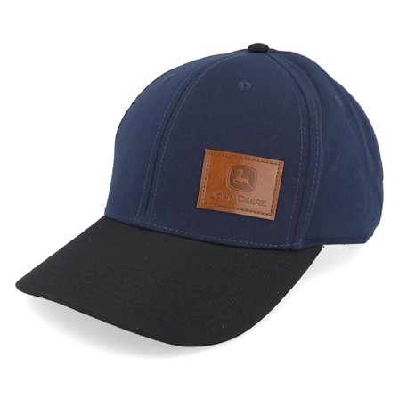 John Deere - Bleu adjustable Casquette - Faux Leather Patch Navy/Black Adjustable @ Hatstore