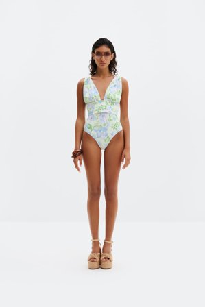 Malina - Alvina swimsuit - XS - Pastel Floral Pistachio