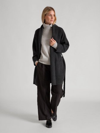 Kashmina - Kashmirkåpe "Liv" - charcoal - Size L