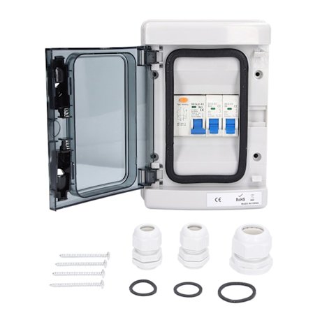 2-veis 230V koblingsboks EU Standard Vanntett 2MCB (B6A+B32A) RCD (63A 1P+N) B Bryter