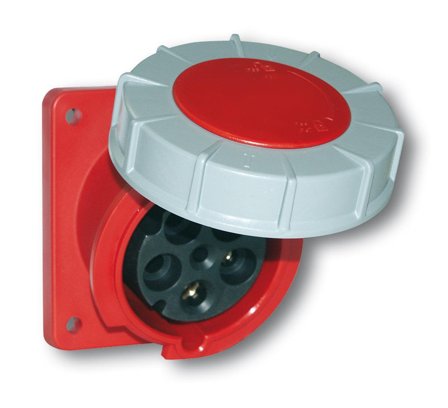 Garo UISV 432-6 S Paneluttak IP67, 5-polet, 32 A, skrå Rød, 6 h, Stikkontakter & kabler