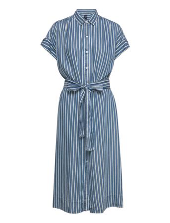 Ss Midi Shirtdress Stripe Intl Blue GAP