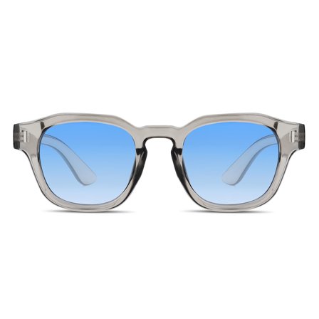 Klare & Blå Gradient Geometriske Horn Solbriller til mænd - Polariserede solbriller