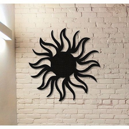 Tokig sol väggdekoration i metall, Tokig sol dekoration, Sol väggdekoration, Uteplats och veranda dekoration