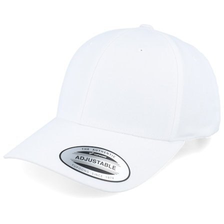Yupoong - Bianco adjustable Cappellino - Curved White Adjustable @ Hatstore