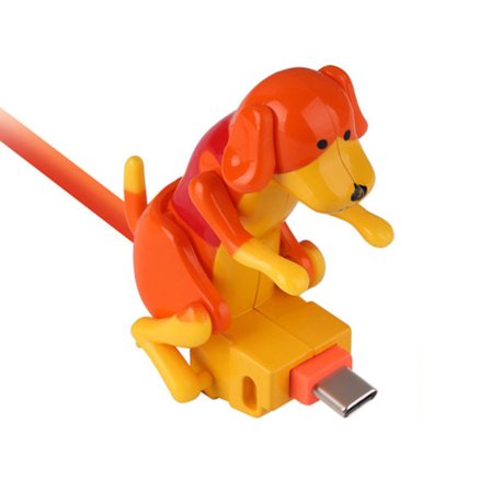 Typ-C USB laddningskabel 120 cm Längd Söt Herrelös hund Datasladd Power
