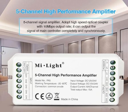 SYNERGY LED Controller 5-Channel Amplifier *MiLight*