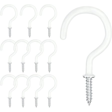 Ruuvikoukku seinäkoukku, 12 kpl - 5 cm, sopii ripustamiseen