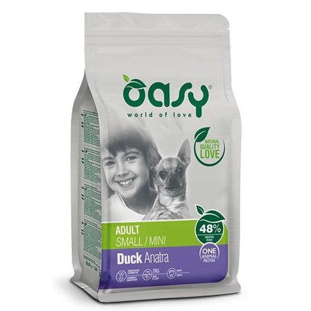 Oasy One Animal Protein Adult Small & Mini Con Anatra Per Cani