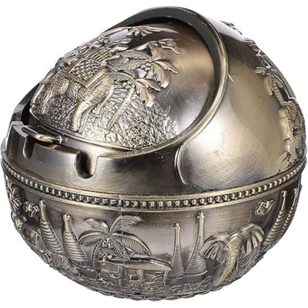 Vintage askkopp metall elefant bordsaskkopp stormaskkopp aska vindskydd ashtray för vardagsrum bordsdekoration bil kontor skrivbord dekoration