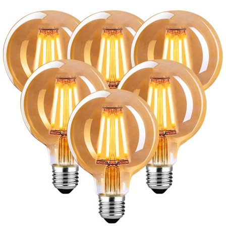 Edison Vintage -lamppu E27, E27 LED Vintage 4W G80 Retro LED -lamppu lämmin, riippuvalaisimeen, pöytään, seinävalaisimeen, 6 kpl