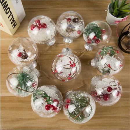 10 Pack Klar LED Julgranskulor Hängande julgransprydnader Födelsedag Bröllopsfest Sfärisk
