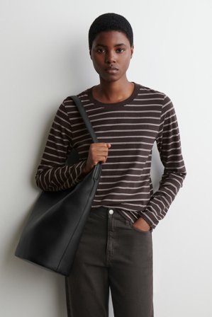 COS Women's 24/7 Long Sleeve T-Shirt in Brown