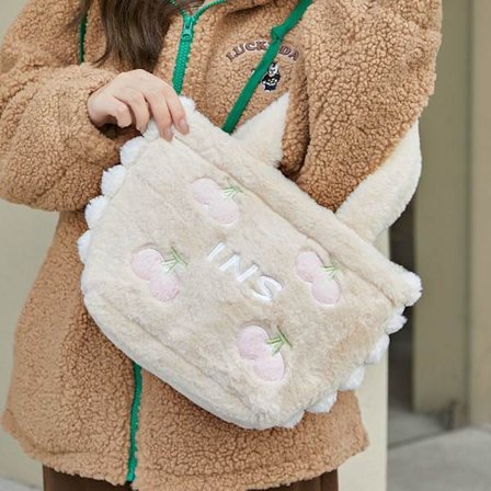 Frukt plysj veske KHAKI