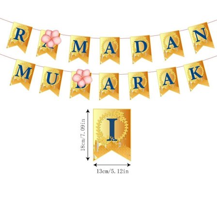 EID Mubarak Flaggdragningsdekoration för Ramadan 3 3
