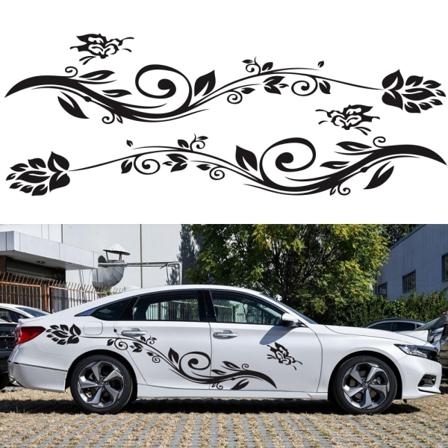Bilsidesticker, Butterfly Blomst Bilsidesticker P