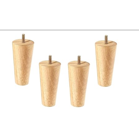 Sett med 4 tremøbler i tre, 12 cm sofaben, Mid-Century sofaben til sofaer, senger, lenestoler, skap