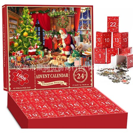 Adventskalender Puslespil 24 Dage til Jul Nedtælling Adventspuslespil
