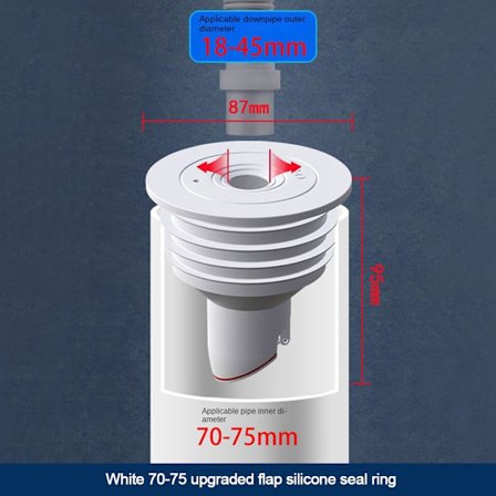 Gulvsluk Avløpsdeksel HVIT 70-75MM