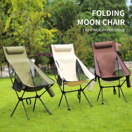 Udendørs foldecampingstol Ultralet aluminiumslegering coffee 43*45*105cm