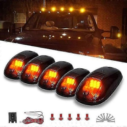 5x 12 Led Rökfärgade Hyttak Markeringsljus Gula För Dodge Ram 2500 3500 4500 03-16