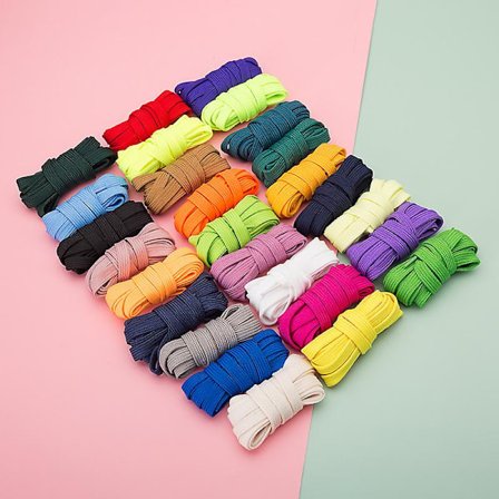 5 par flate skolisser skolisser for joggesko og treningssko, 90 cm lange, tilfeldig farge