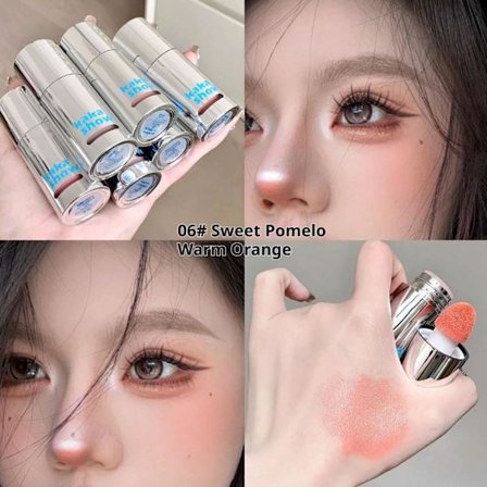 Kakashow 6 Färger Återfuktande Flytande Rouge Koreansk Vattenlätt Rouge Med Svampborsthuvud Ansiktsmakeup Kosmetisk Skönhet För Kvinnor