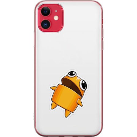 Kompatibelt Mobilskal till Apple Apple iPhone 11 Orange tecknad figur med stora ögon och dynamisk pose i lekfull stil