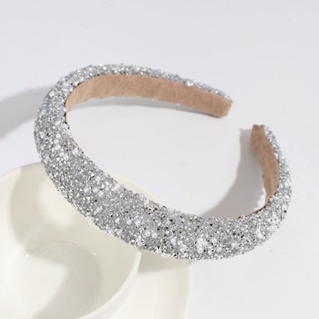 Hårband med strass Enkelt hårband SILVER