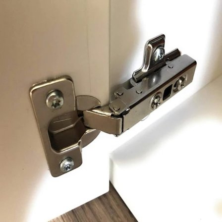 Sett med 2 hengsler og 8 skruer, kompatible med Ikea Besta, Fritids og Stuva møbler - FD-