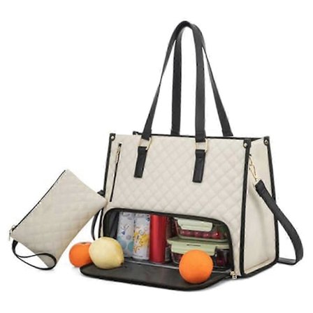 Stor damväska med laptopfack och lunchförvaring - Arbets-, affärs- och högskoleväska