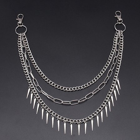 Layered Punk Chain On The Jeans Bukser Kvinder Spike Nøgleringe