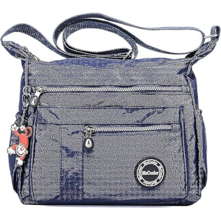 Vattentät Axelväska Fritid Messenger Bag Lätt Dam Axelväska Sportväska Handväska För Skola Resa Blå 1