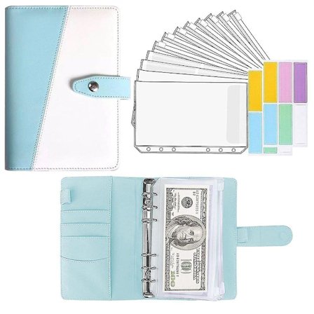 Pu Leather Binder Budget Planner Cash Envelope Wallet System