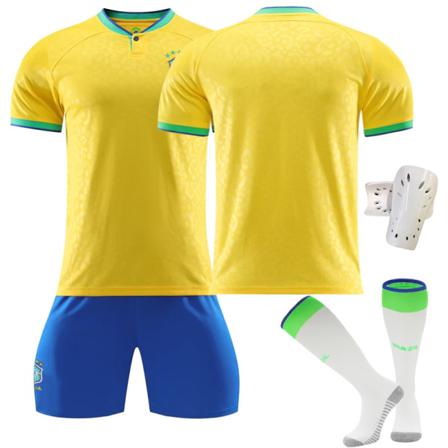 Qatar Fotbolls-vm 2022 Brasilien Fotbollssats - Gulgrön Xs