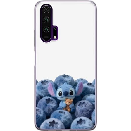 Kompatibel Mobilcover til Honor Honor 20 Pro Sød blå karakter blandt blåbær med bamse i blød og legende illustration