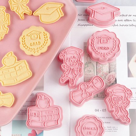 8st Grattis Graduation Cookie ter Biscuit Form Press Plast
