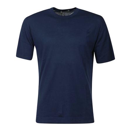 John Smedley, Lorca Welted SS T-Shirt CN SS Blauw, Heren, Maat:L
