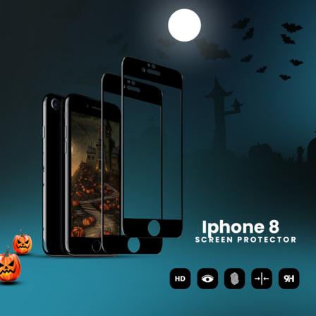 2-pack Full Cover Iphone 8 Svart -härdat Glas 9h Skärmskydd 3d