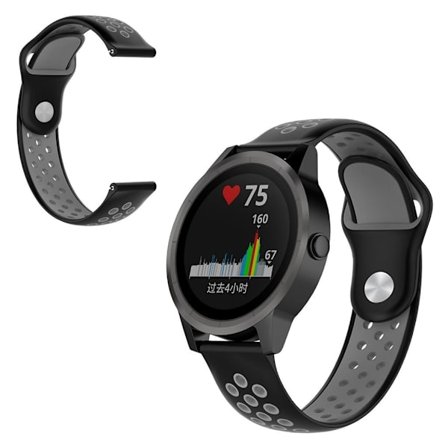 Garmin Venu two-color silicone watch band - Black / Light Grey