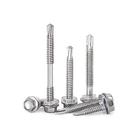 40 stk 14 X 1-1/2 tommer til 2-7/8 tommer selvborende skruer for metall, rustfritt stål plateskruer, for