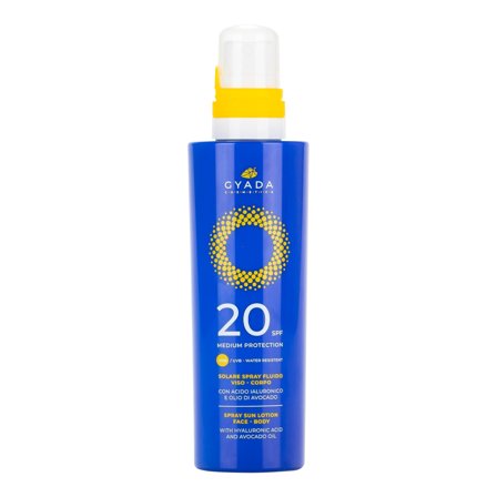 Gyada Cosmetics Solare Spray Viso Corpo SPF20 200ml - Latte solare corpo media prot.
