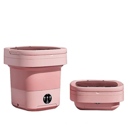 Bærbar vaskemaskine, 11L 2-i-1 sammenklappelig vaskemaskine og centrifuge – FA-pink