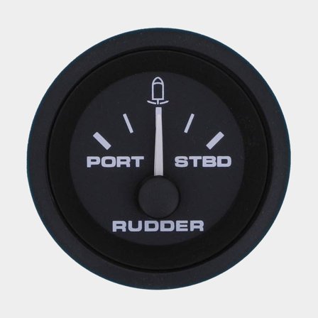 Capteur d'angle de gouvernail Veethree Black Premier, sans buée, Ø52 mm, 12 V, K, 0 - 90 Ω, noir