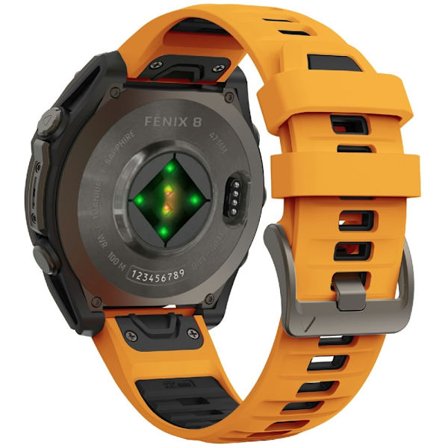 KALEBOL 26mm Dual Color Watch Strap Garmin Fenix 7X Pro / 7X / 6X Pro / 6X Silicone Wrist Band - Orange + Sort