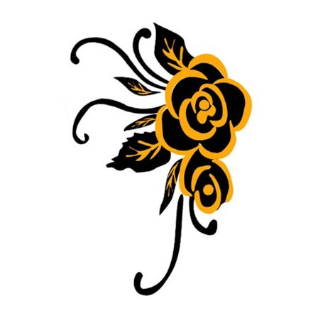 Kunstige blomster svart rose mønster selvklebende spiss neglekunst klistremerker klistremerker negledekorasjon