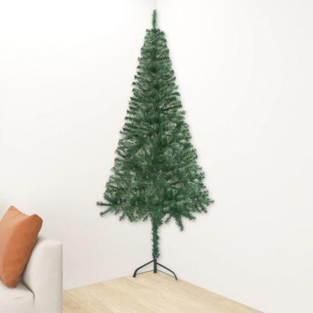 Vidaxl Plastgran För Hörn Med Led Grön 120 Cm Pvc Grön