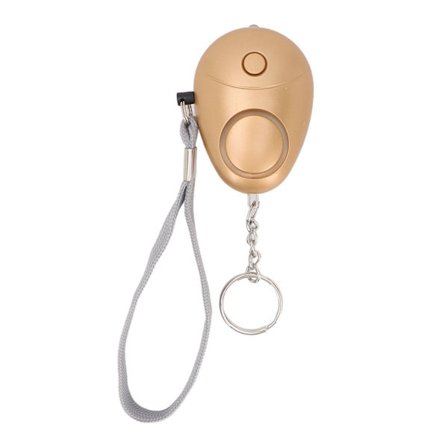 Sikker Lyd Personlig Alarm Bærbar 130DB Nød Sikkerhedsalarm med LED-lys til Kvinder Mænd Børn Ældre Guld