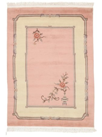 Käsinsolmittu Kiina 90 Line Matot 170X230 Villamatto Oranssi/Beige Matto